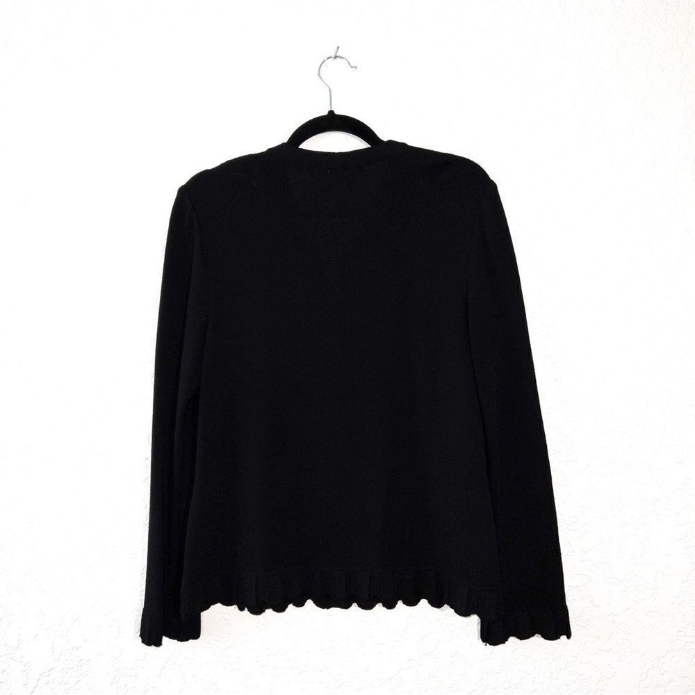 St. John Basic Black Button Front Wool Blend Ruff… - image 5